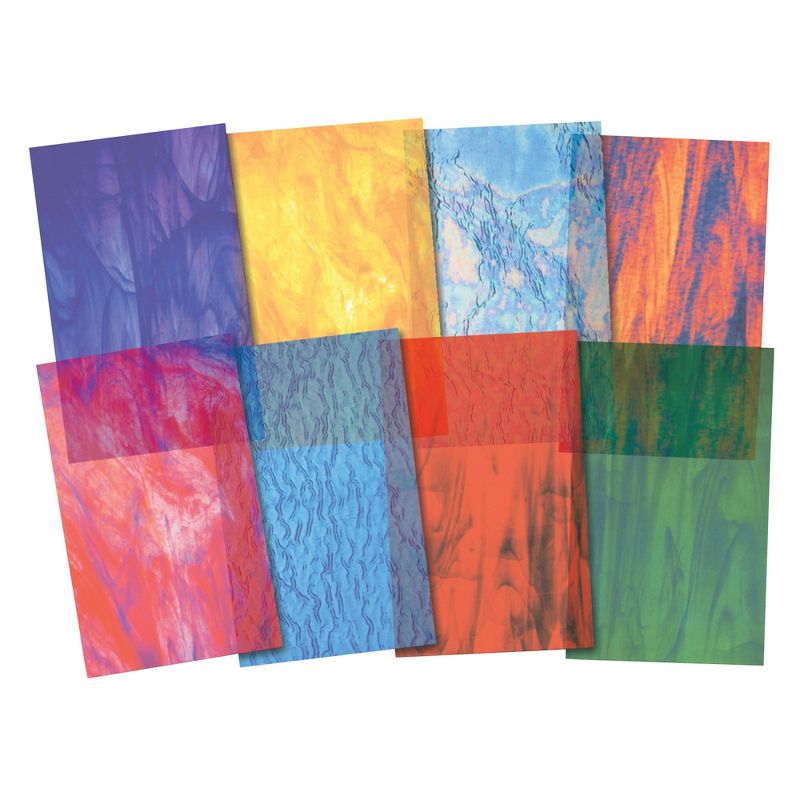 Roylco Stained Glass Craft Paper, 5-1/2 x 8-1/2 Inches, Assorted Colors, Pack of 24, 1 of 3