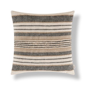 1pc 20"x20" Indigo Road by Egypt Sherrod Azzo Multi Weave Stripe Decorative Pillow Gray - 1 of 4