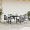vidaXL Patio Dining Set with Cushions Outdoor Dining Furniture Poly Rattan Glass - Gray 31.5" x 31.5" x 29.1" 4 Piece - 3 of 4