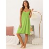 cheibear Women's Back Cross Spaghetti Straps Suspenders Pajama Dress - 3 of 4