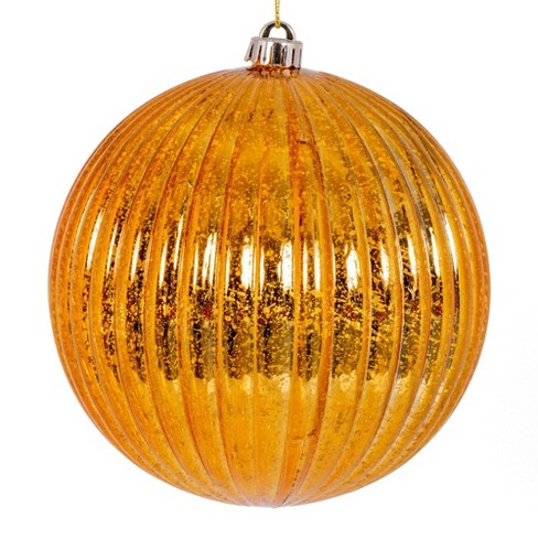 Vickerman 6 Glitter Ball Ornament, 4 per Bag Orange