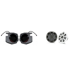 Kicker 45KM654 6.5" Marine Speakers And Front Kick 6.5in Speaker Pods Compatible with Polaris RZR 2014-2023 - 1 of 4