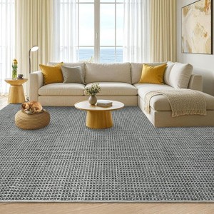 Area Rugs Ft Washable Boho Non-Slip Dining Room Soft Ultra Thin Waffle Print Bedroom Indoor Floor Carpet for Living Room - 1 of 4
