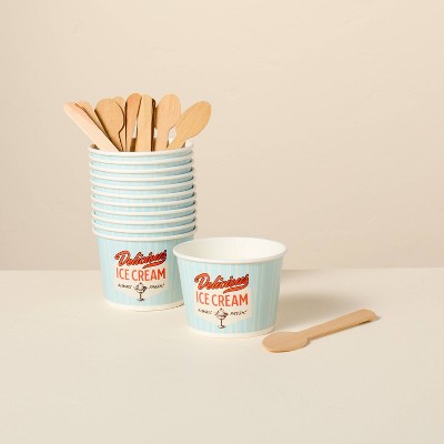 24ct Retro Paper Ice Cream Cups and Spoons - Hearth & Hand™ with Magnolia
