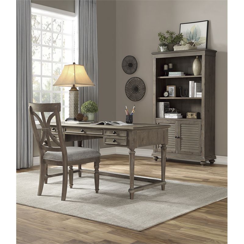 Cardano Wood Writing Desk in Driftwood Light Brown - Lexicon, 5 of 8