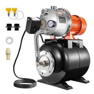 VEVOR 1.6 HP Shallow Well Pump with Pressure Tank, 1320 GPH, Automatic Irrigation Water Booster Pump with 30/50 PSI Pressure Switch, Black - 1 of 4