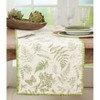 Saro Lifestyle Table Runner With Leaf Whipstitch Design, 16"x72", Green - 3 of 3