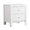 HomeStock White Nightstand 25x22x17 with Two Drawers, Compact Bedside Table for Storage and Clean Modern Bedroom Accent Furniture - 3 of 4