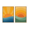 Kate & Laurel All Things Decor 2pc Sylvie Sunshine 1 and 2 Framed Canvas Art Set by Carrie Cantwell Natural - 2 of 4