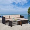 Sapphtopaz Patio Furniture Set Wicker Woven Sectional Outdoor Chairs with Cushion and Coffee Table Sofa Set for Outdoor, Terrace - 4 of 4