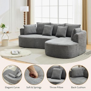 L Shaped Couch Sectional Sofa Set Cloud Couch for Living Room, Big Comfy Chenille Plush Sofa with Memory Foam - 1 of 4
