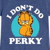 Girls' - Garfield - I Don't Do Perky Fitted Short Sleeve Graphic T-Shirt - 2 of 4