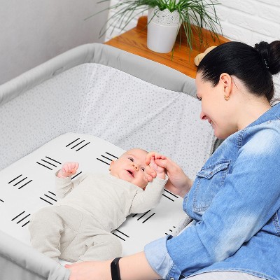 Black and White Boho Print Microfiber Baby Bassinet Sheets Set