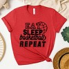 Simply Sage Market Women's Eat Sleep Basketball Repeat With Ball Short Sleeve Graphic Tee - 2 of 4