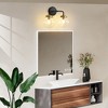 POWLIG 14.17" Black&Gold Modern Vanity Light Fixture - 2-Light Bathroom Mirror Lighting with Clear Glass Globe Shades - 4 of 4