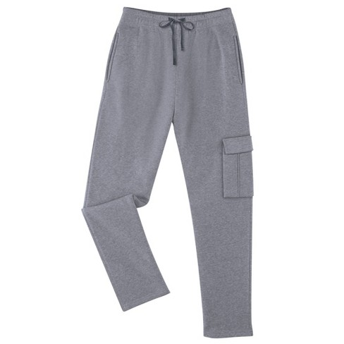 Collections Etc Fleece Cargo Sweat Pants With Drawstring Waist Medium Grey Sweatpants Male Target