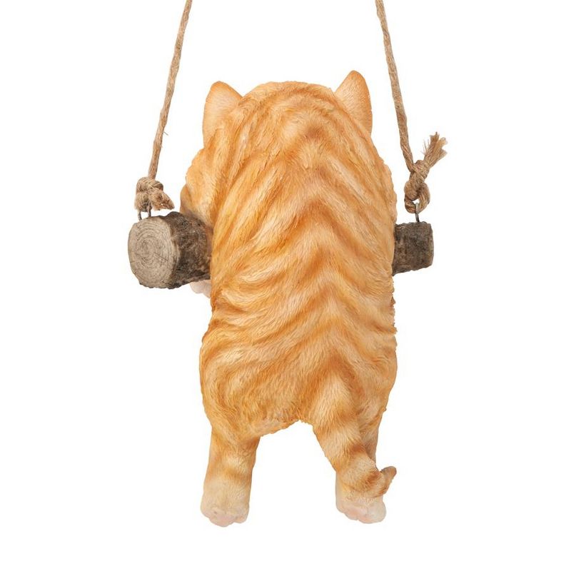 Design Toscano Orange Tabby Kitty On A Perch Hanging Cat Sculpture - Multicolored, 4 of 7