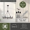 VAXCEL Russel 6 Light Matte Black and Weathered Gray Farmhouse Candle Wheel Chandelier - 4 of 4