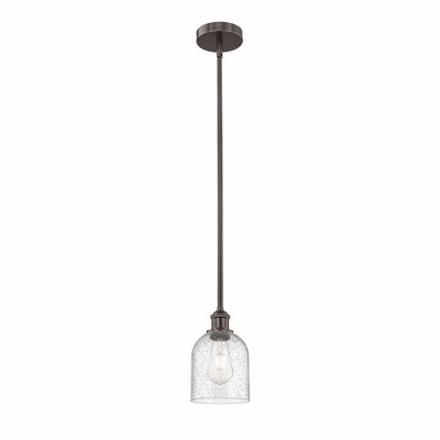 Bella - 1 Light Stem Hung Mini Pendant In Industrial Style-9 Inches Tall and 5.5 Inches Wide