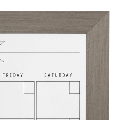 Black Wood Framed Magnetic Dry Erase Monthly Calendar