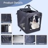 JESPET 36'' Soft Dog Crates Kennel for Pets, 3 Door Soft Sided Folding Travel Pet Carrier with Straps and Fleece Mat for Dogs, Cats, Rabbits, Grey - 3 of 4