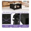 Modern Square Coffee Table Wood Center Table With Half Open Storage Compartment Living Room Table - 4 of 4
