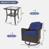 YARDSIGHT 5 Piece Outdoor Patio Furniture Set Wicker Conversation Set 2 Rockchairs with 1 Side Table and 2 Ottomans For Backyard, Porch, Balcony - 4 of 4