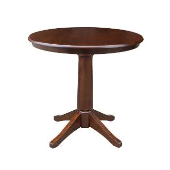 36" Oscar Round Top Pedestal Table Dining Height Espresso - International Concepts