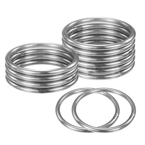 Unique Bargains Dream Catcher Stainless Steel Macrame Wreath Floral Round Metal O Rings 12 PCS - 1 of 4