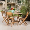 Gulches 5-Piece Natural Acacia Wood Outdoor Dining Set Folding Table & 4 Chairs, Natural Stain, Compact Storage for Patio Garden Casual Gatherings - 4 of 4