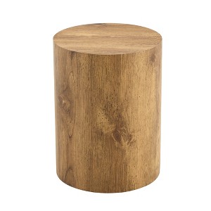 Gulches Wood Grain Round MDF Indoor Coffee Table 11x11x15 Inch Cylindrical Industrial Style No Assembly - 1 of 4