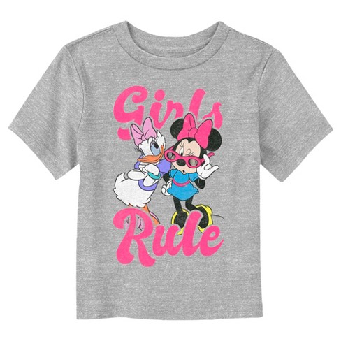 Girl's Mickey & Friends Daisy Duck and Minnie Mouse Graphic Tee Light Pink  Large 