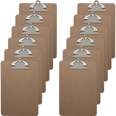 Business Source Clipboards w/ Standard Metal Clip 6"x9" 12/BX Brown 16506BX