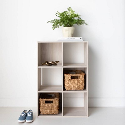 Transitional 6-Cube Organizer in White with Space-Saving Design