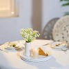 Attop Decorative Tray: White Beaded Round Wood Tray Circle Candle Tray Centerpiece Decor for Bathroom - 3 of 4