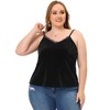 Agnes Orinda Women's Plus Size Tops V Neck Velvet Lace Trim Cami Tank Tops - 3 of 4