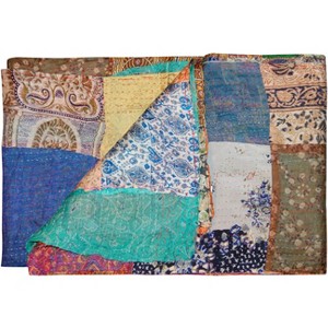 Taj Hotel Kantha Silk Blend Throw | 60"x90" | A - 1 of 4