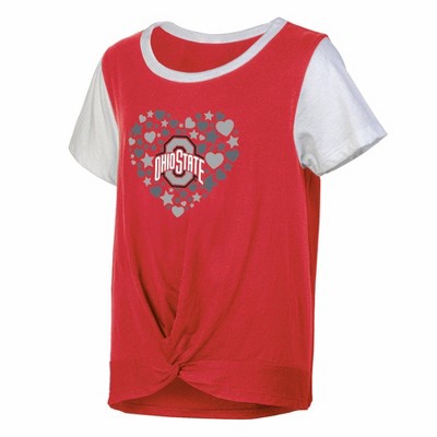 NCAA Ohio State Buckeyes Girls' White Tie T-Shirt