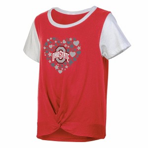 NCAA Ohio State Buckeyes Girls' White Tie T-Shirt - 1 of 3