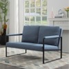 Vynxaria Blue/Dark Gray/ Yellow Accent Chair for One + Double, Metal Armrests & Foam Padding, Ideal for Living, Bedroom, Study Areas - 2 of 4