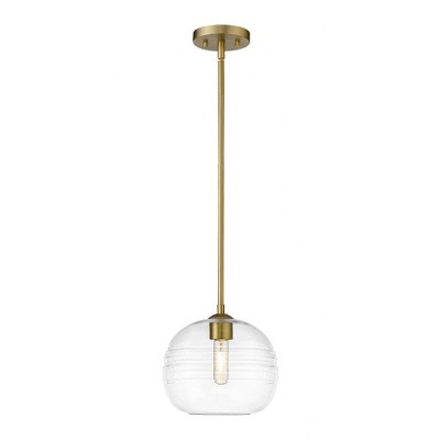 Harmony 10" Olde Brass and Glass Pendant Light