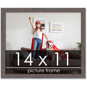 PosterPalooza | Photo Size Textured Grey Picture Frame - UV Acrylic, Foam Board Backing, Hanging Hardware - 1 of 4