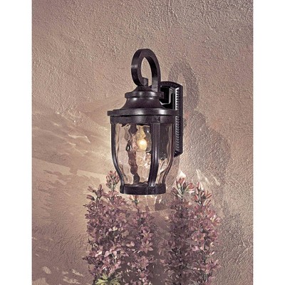 Merrimack Bronze Outdoor Wall Lantern with Clear Hammered Glass