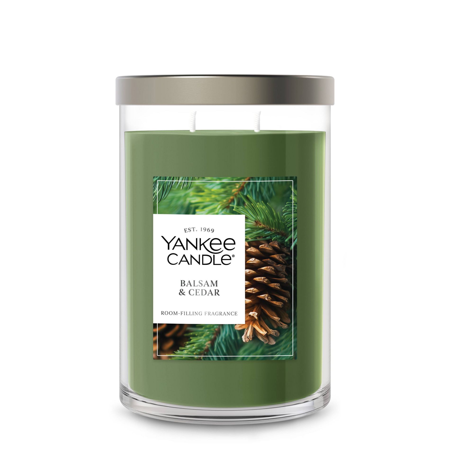 20oz Signature Large Tumbler Candle Balsam & Cedar - Yankee Candle: Soy Wax Blend, Glass Jar, Dual Wick