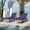 Costway 1/2 PSC Patio Chaise Lounge Chair with 6-Level Adjustable Backrest Removable Cushion Navy/White/Gray - 4 of 4