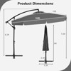 Costway 10 FT Offset Hanging Umbrella  Patio Cantilever Umbrella with Cover Beige/Gray/Navy/Turquoise/Red/Brown - 3 of 4
