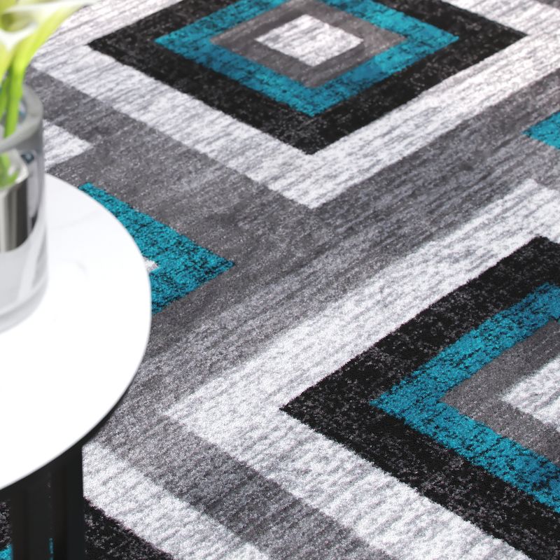 Masada Rugs Masada Rugs, Modern Accent Rug with Geometric Square Pattern, 5 of 11
