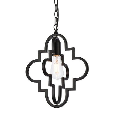 Elegant Black Iron Adjustable Pendant Light Fixture