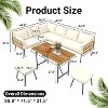 Acekool 3-Piece Wicker Patio Bistro Set with Glass Top Side Table and Cushioned Rattan Chairs for Outdoor Balcony, Porch, Backyard – Beige - 2 of 4