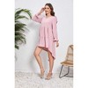 Women's Maternity Dress v Neck Puff Sleeve High Low Ruffle Hem Blouse Asymmetrical Peplum Tops Long Tunic Dresses - 4 of 4